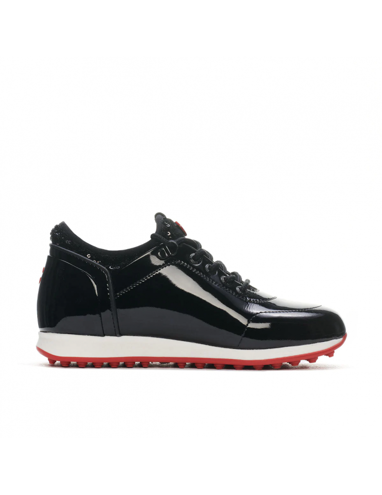 zapatos golf mujer negro brillante