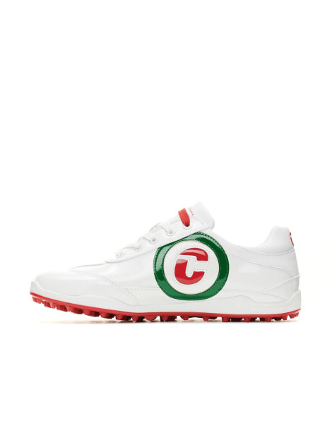 zapatos golf mujer blanco verde rojo