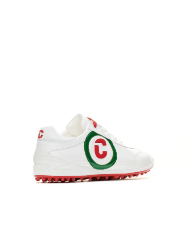 zapatos golf mujer blanco verde rojo