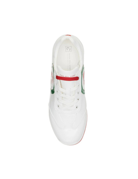 zapatos golf mujer blanco verde rojo