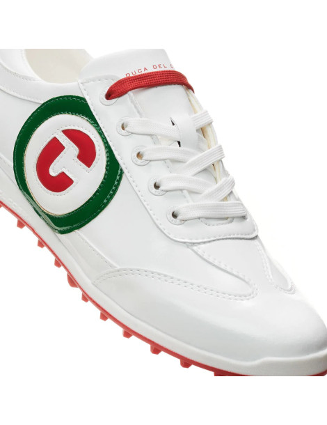 zapatos golf mujer blanco verde rojo