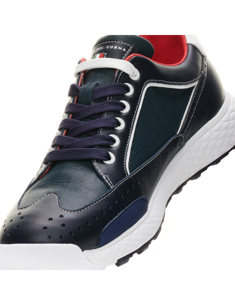 Zapatos golf azul rojo hombre Girona - Duca del Cosma