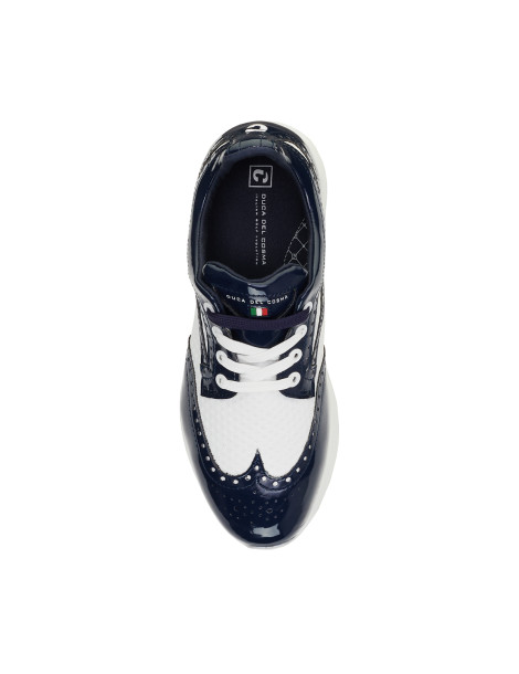 Zapatos de Golf Mujer Blanco/Azul marino Serena - Duca del Cosma