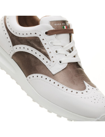 Zapatos de Golf Mujer Blanco/Beige Serena - Duca del Cosma