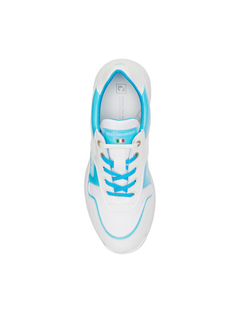 Zapatos de Golf Mujer Blancos Azules Padova - Duca del Cosma