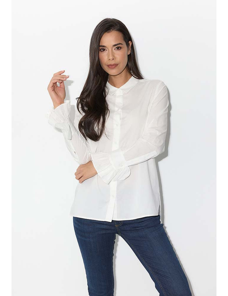 Camisa blanca popelin para mujer Catnoir