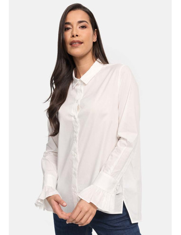 Camisa blanca popelin para mujer - Catnoir