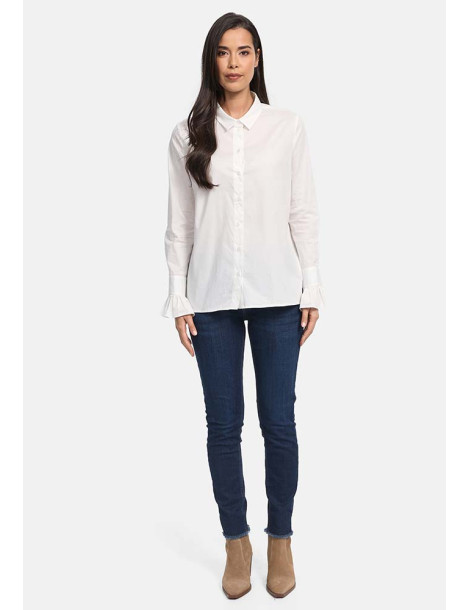 Camisa blanca popelin para mujer - Catnoir
