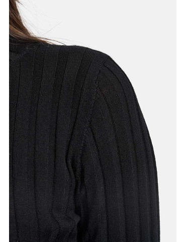 Jersey de cuello alto en punto de canalé para mujer - Catnoir