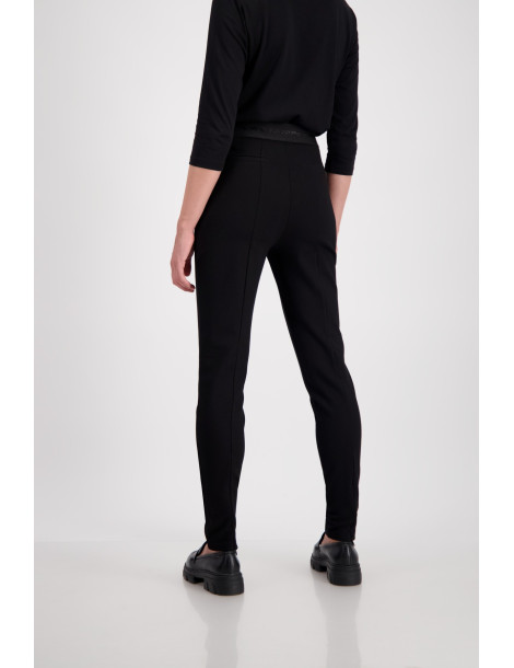 Pantalón negro ajustado cintura elástica de mujer - Monari