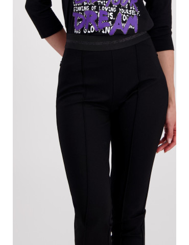 Pantalón negro ajustado cintura elástica de mujer - Monari