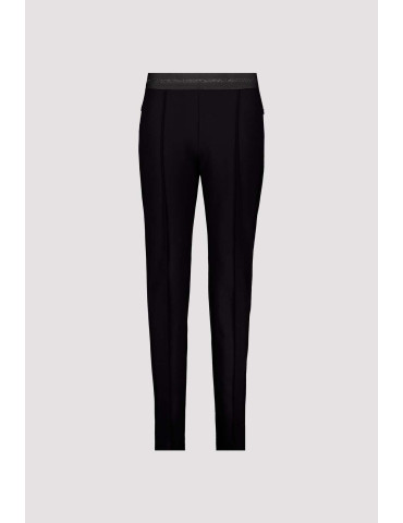 Pantalón negro ajustado cintura elástica de mujer - Monari