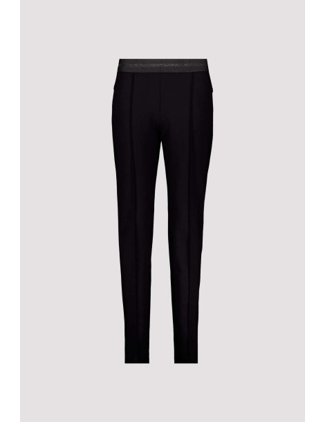 Pantalón negro ajustado cintura elástica de mujer - Monari