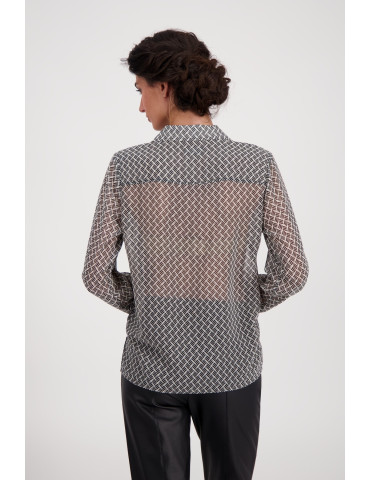 Camisa semitransparente estampada de mujer - Monari