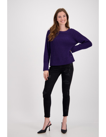 Jersey morado de punto suave para mujer - Monari