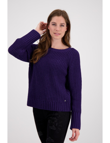 Jersey morado de punto suave para mujer - Monari