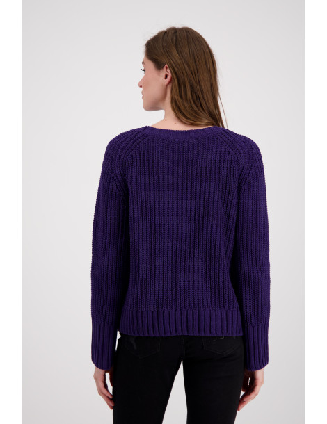 Jersey morado de punto suave para mujer - Monari