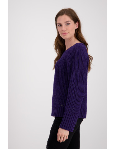 Jersey morado de punto suave para mujer - Monari