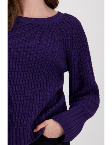 Jersey morado de punto suave para mujer - Monari