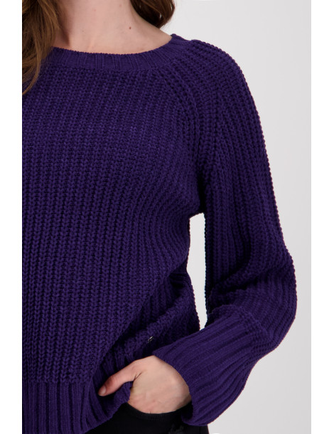 Jersey morado de punto suave para mujer - Monari