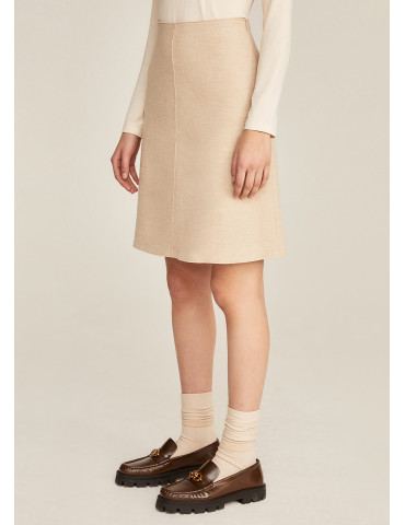 Falda de lana blanca de mujer - Rosso 35