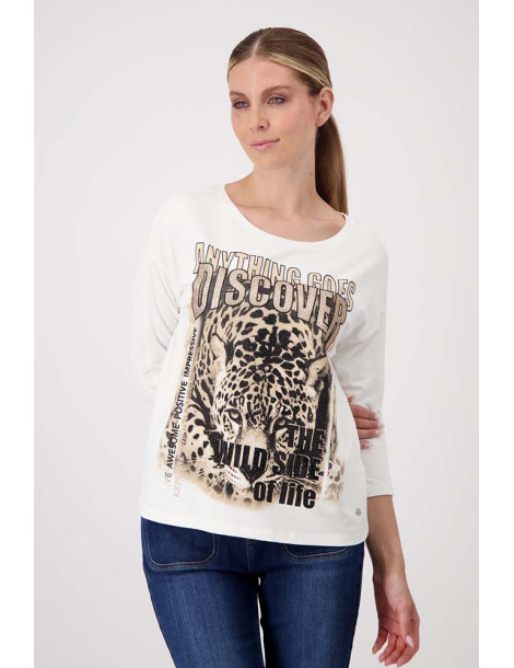 Camiseta con print leopardo para mujer - Monari