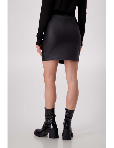 Falda mini negra efecto piel - Monari