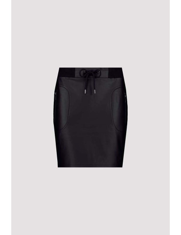Falda mini negra efecto piel - Monari