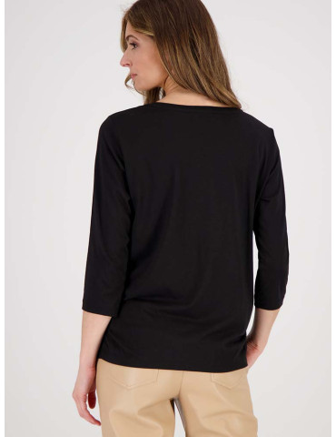 Camiseta negra con mariposa para mujer - Monari