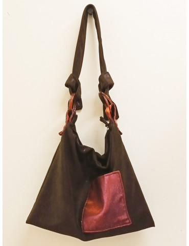 Bolso marrón tote efecto piel
