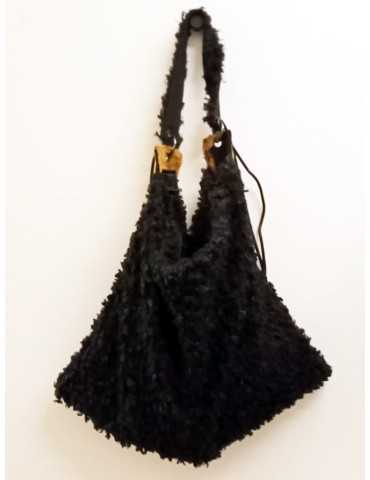 Bolso de pelo negro para mujer