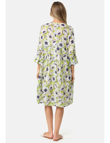 Vestido túnica de algodón estampado floral - Catnoir
