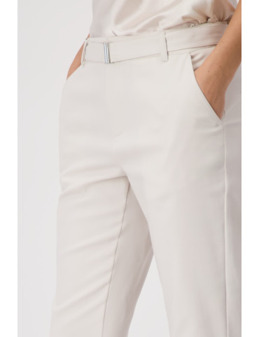 Pantalón pitillo blanco con cinturón para mujer - Monari