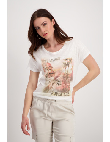 Camiseta estampada pedrería para mujer - Monari
