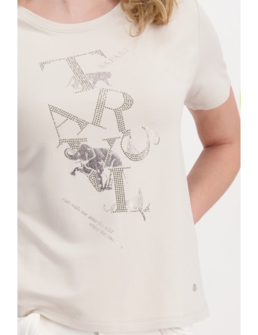Camiseta estampado letras brillantes para mujer - Monari