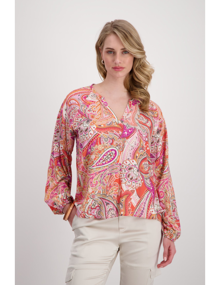 Blusa viscosa estampado cachemira - Monari