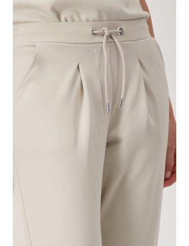 Pantalón beige cintura elástica para mujer - Monari