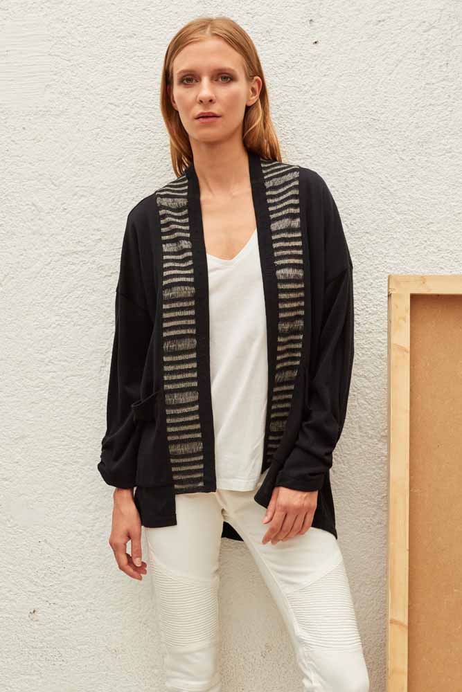 cardigan punto negro